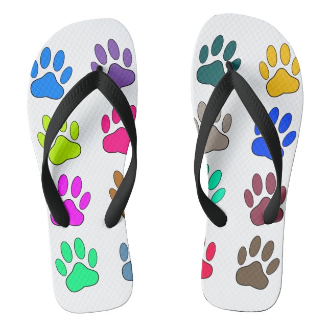 Farbige Dog Paw Print Patches Flip Flops (Fußbett)
