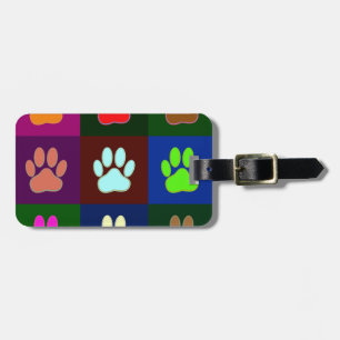 Farbige Dog Paw Print Patches Gepäckanhänger
