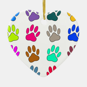 Farbige Dog Paw Print Patches Keramikornament