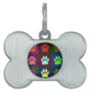Farbige Dog Paw Print Patches Tiermarke