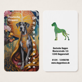 Farbige Dogge Kunst Visitenkarten