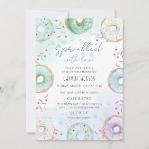 Farbige Donut-Baby-Sprinkle Einladung