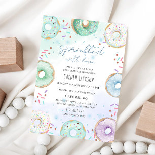 Farbige Donut-Baby-Sprinkle Einladung