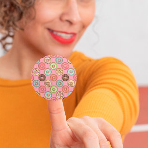 Farbige Donuts Klassischer Rundaufkleber Runder Aufkleber