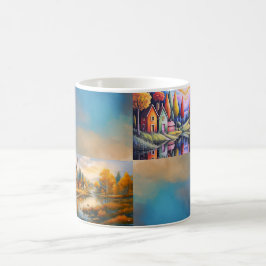 Farbige Dorf-Tasse Kaffeetasse