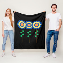 Farbige drei Blume Fleecedecke