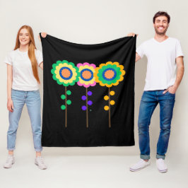 Farbige drei Blume Fleecedecke