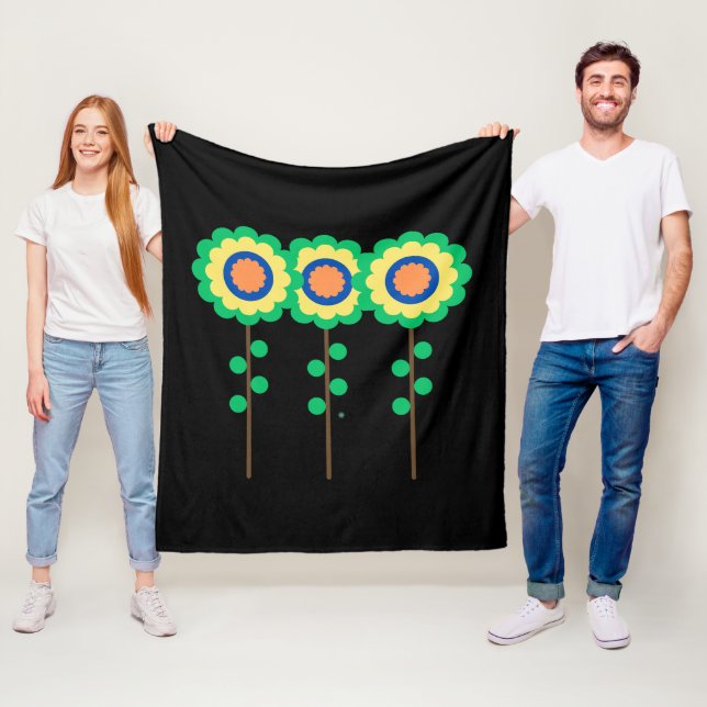 Farbige drei Blume Fleecedecke (Beispiel)
