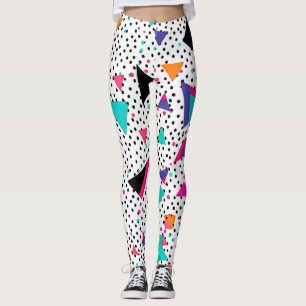 Farbige Dreiecke 80er-Stil Leggings