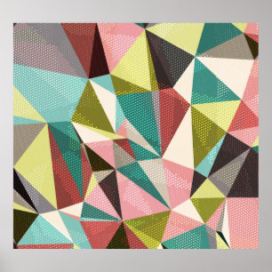 Farbige Dreiecke, Abstrakte geometrische Formen. Poster
