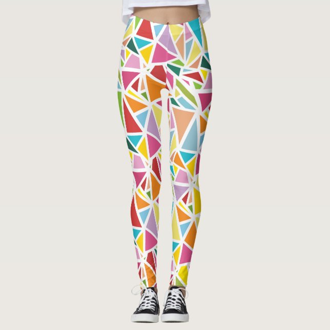 Farbige Dreiecke Leggings (Vorderseite)