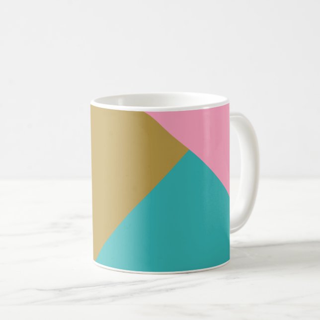 Farbige Dreiecke mit Abstrakter Geometrie Kaffeetasse (VorderseiteRechts)