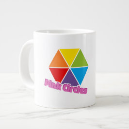 Farbige Dreiecke mit rosa Kreise Text Jumbo-Tasse