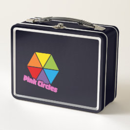 Farbige Dreiecke mit rosa Kreise Text Metall Brotdose