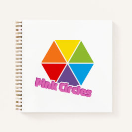 Farbige Dreiecke mit rosa Kreise Text Notizbuch