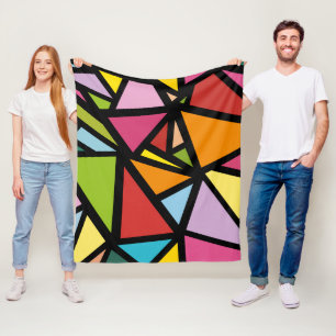 Farbige Dreiecke Muster 3 Fleecedecke