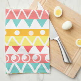 Farbige Dreiecke und Kreise Geschirrtuch