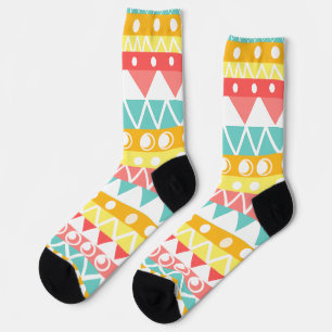 Farbige Dreiecke und Kreise Socken