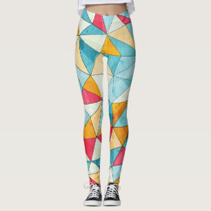 Farbige Dreiecke: Vintages Muster verzieren Leggings