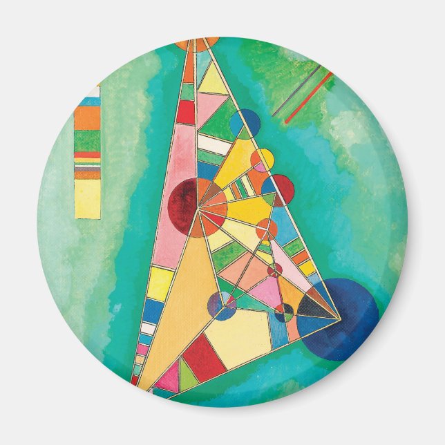 Farbige Dreiecke von Wassily Kandinsky Magnet (Vorne)
