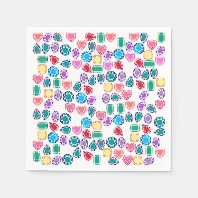 Farbige Edelsteine Papier Napkins Serviette (Vorderseite)