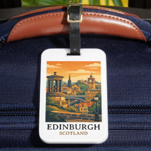 Farbige Edinburgh Schottland Schloss Vintage Reise Gepäckanhänger