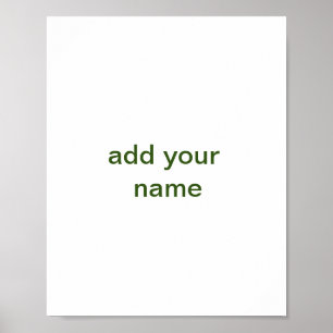 Farbige einfache Hinzufügen-Name-Text-Bild Poster