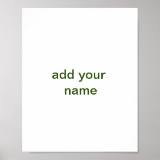Farbige einfache Hinzufügen-Name-Text-Bild Poster