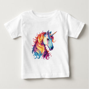 Farbige Einhorn-Fantasie – Süßes magisches Design  Baby T-shirt