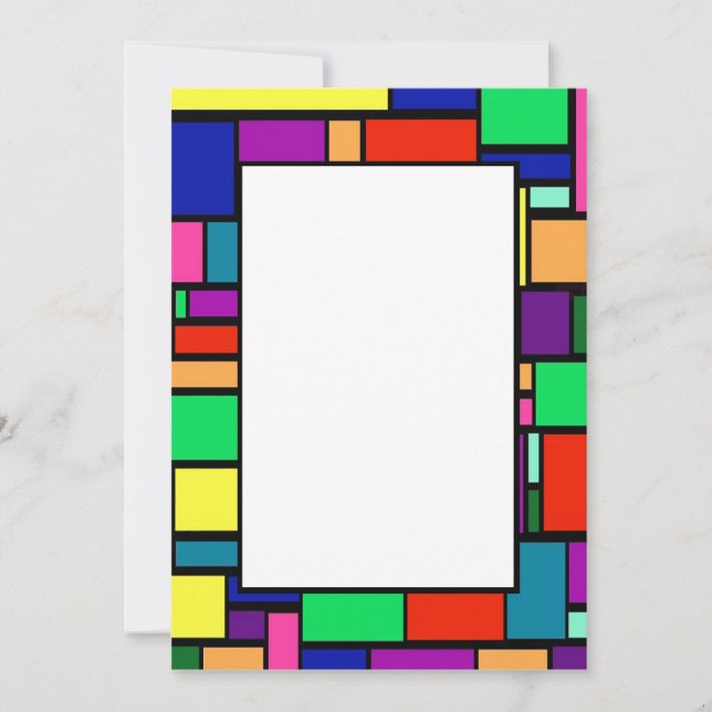 Farbige Einladung der Quadrat-Grenze1 (Vorderseite)
