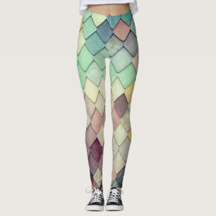 Farbige, einzigartige Fliesen Textur Muster Leggings
