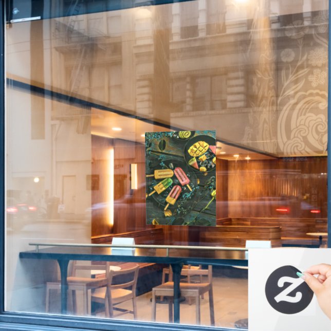 Farbige Eis-Kegel-Popsität Fensteraufkleber (Café-Fenster)