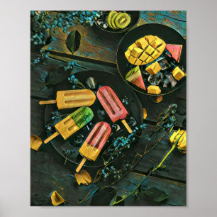 Farbige Eis-Kegel-Popsität Poster