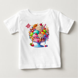Farbige Eisbecher-Sundae – Süße Dessert-Illustrati Baby T-shirt