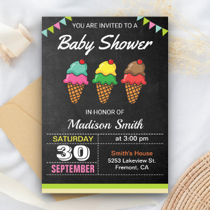 Farbige Eiscreme-Baby-Shower-Einladung Einladung