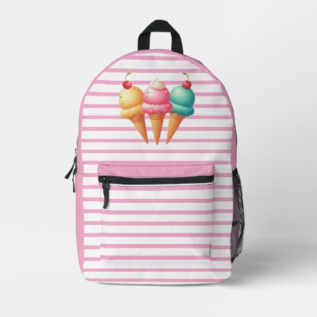 Farbige Eiscreme Bedruckter Rucksack (Vorderseite)