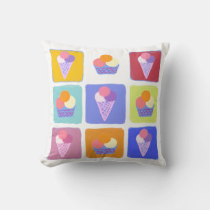 Farbige Eiscreme-Collage Kissen