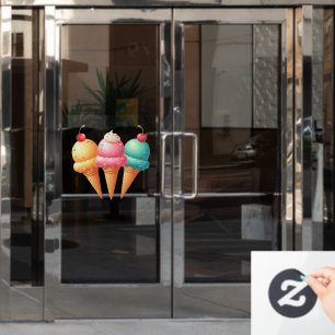 Farbige Eiscreme Fensteraufkleber