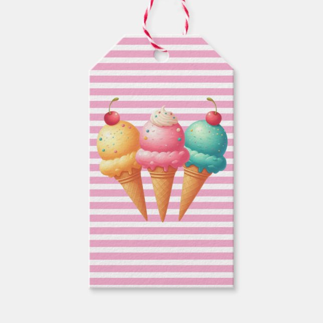 Farbige Eiscreme Geschenkanhänger (Vorderseite)
