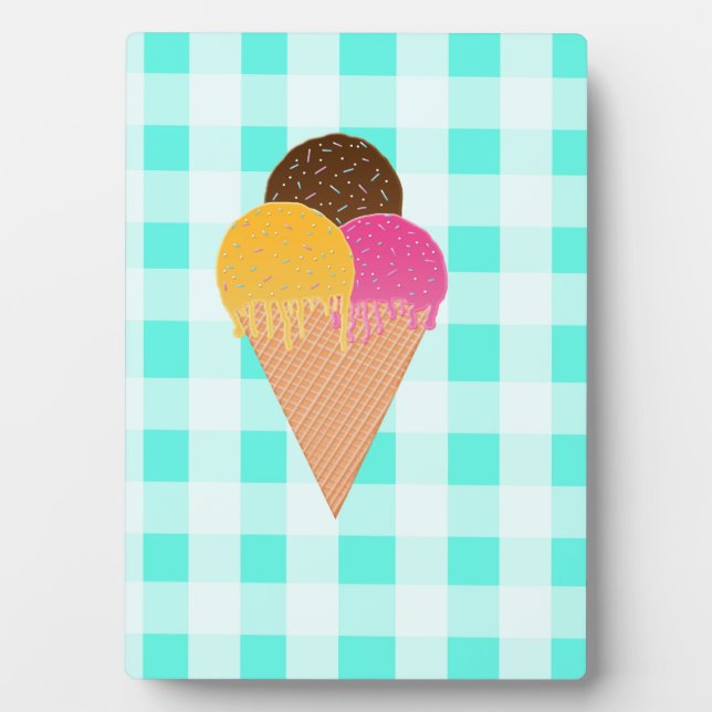 Farbige Eiscreme-Illustration Fotoplatte (Vorderseite)