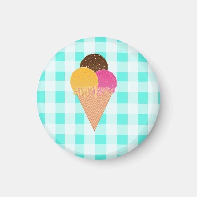 Farbige Eiscreme-Illustration Magnet (Vorne)
