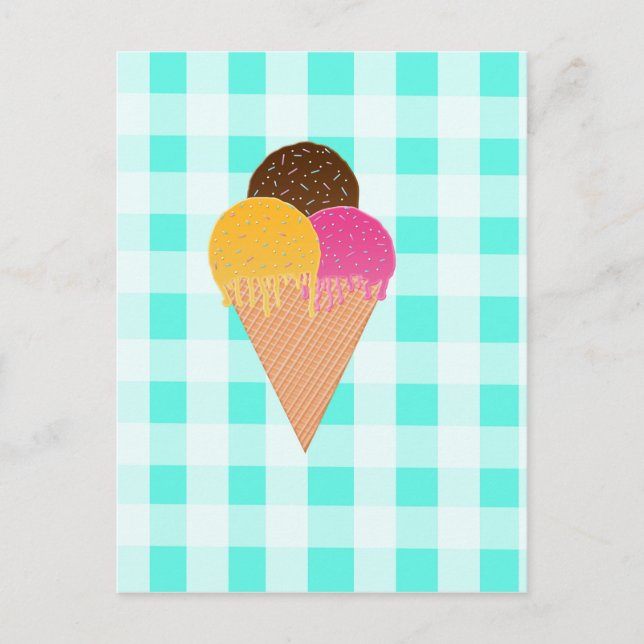 Farbige Eiscreme-Illustration Postkarte (Vorderseite)