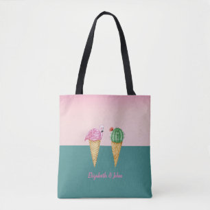 Farbige Eiscreme-Kegel Kaktus Rosa Flamingos