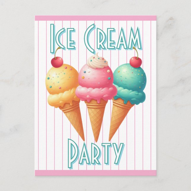 Farbige Eiscreme Postkarte (Vorderseite)