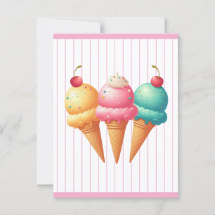 Farbige Eiscreme Postkarte