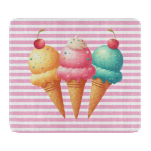 Farbige Eiscreme Schneidebrett