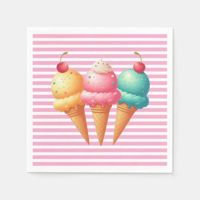 Farbige Eiscreme Serviette (Vorderseite)