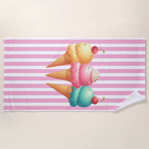 Farbige Eiscreme Strandtuch