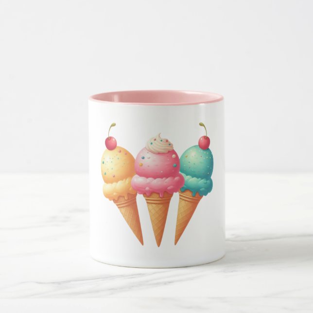 Farbige Eiscreme Tasse (Zentrum)