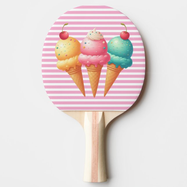 Farbige Eiscreme Tischtennis Schläger (Vorderseite)